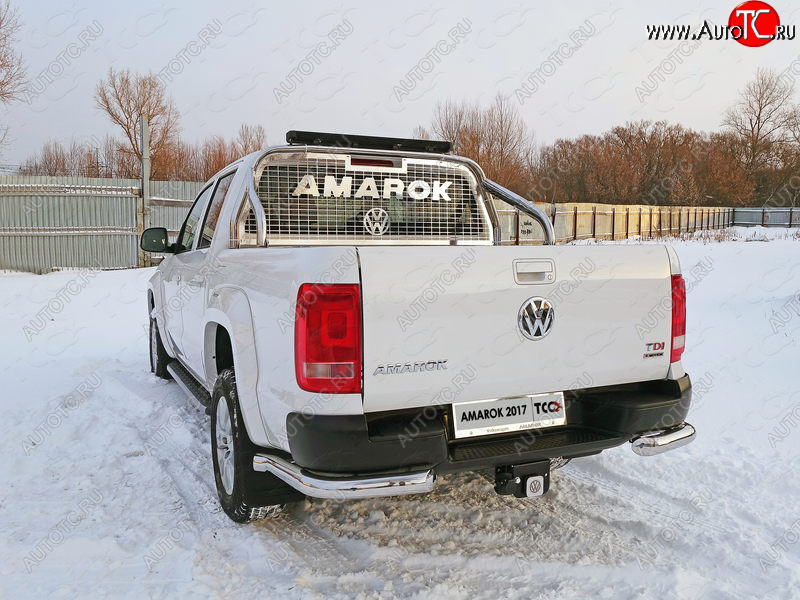 27 999 р. Защита задняя (уголки, нержавейка 76,1 мм) ТСС Тюнинг Volkswagen Amarok рестайлинг (2016-2022)  с доставкой в г. Омск