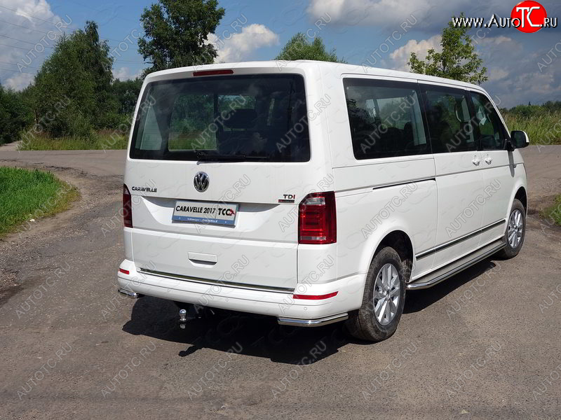 19 549 р. Защита заднего бампера (уголки, d42,4 мм) TCC  Volkswagen Caravelle  T6.1 (2019-2024) рестайлинг  с доставкой в г. Омск