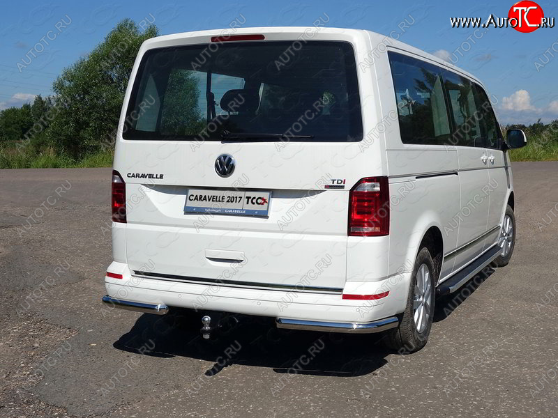 22 999 р. Защита заднего бампера (уголки, d60,3 мм) TCC Volkswagen Caravelle T6 дорестайлинг (2015-2019)  с доставкой в г. Омск