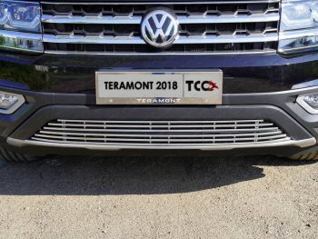 Нижняя декоративная вставка в бампер ТСС Тюнинг Volkswagen Teramont CA1 дорестайлинг (2016-2020) ()