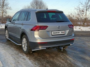 Защита заднего бампера (уголки, d42,4 мм) TCC Volkswagen (Волксваген) Tiguan (Тигуан)  Mk2 (2016-2020) Mk2 дорестайлинг