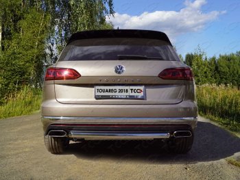 17 999 р. Защита задняя (нержавейка 60,3 мм) ТСС Тюнинг Volkswagen Touareg CR (2018-2024)  с доставкой в г. Омск. Увеличить фотографию 1