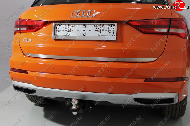 2 349 р. Накладка на заднюю дверь (лист шлифованный), ТСС Тюнинг  Audi Q3  F3 (2018-2022) (нержавейка)  с доставкой в г. Омск