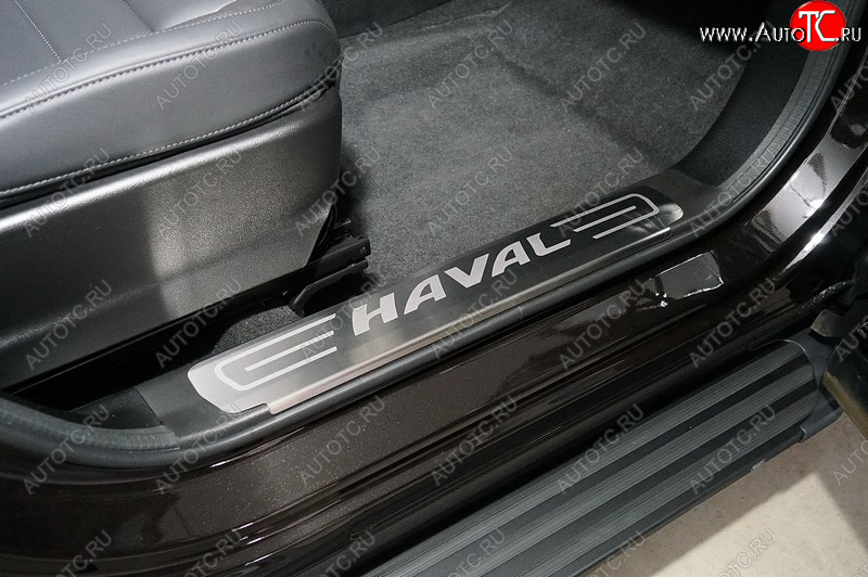 4 199 р. Накладки на пластиковые пороги, ТСС Тюнинг  Haval F7x (2022-2025)  рестайлинг (лист шлифованный надпись Haval)  с доставкой в г. Омск