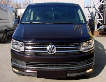 2 499 р. Дефлектор капота SIM Volkswagen Transporter T6 дорестайлинг (2015-2019)  с доставкой в г. Омск. Увеличить фотографию 1