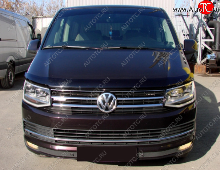 2 499 р. Дефлектор капота SIM Volkswagen Transporter T6 дорестайлинг (2015-2019)  с доставкой в г. Омск