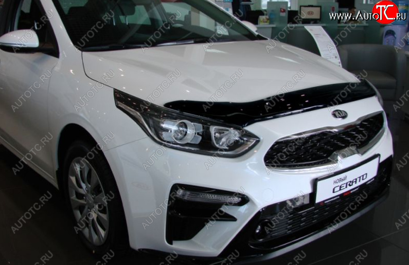 2 799 р. Дефлектор капота SIM KIA Cerato 4 BD дорестайлинг седан (2018-2021)  с доставкой в г. Омск