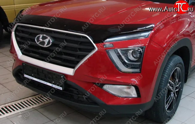 2 879 р. Дефлектор капота SIM Hyundai Creta GS рестайлинг (2019-2021)  с доставкой в г. Омск