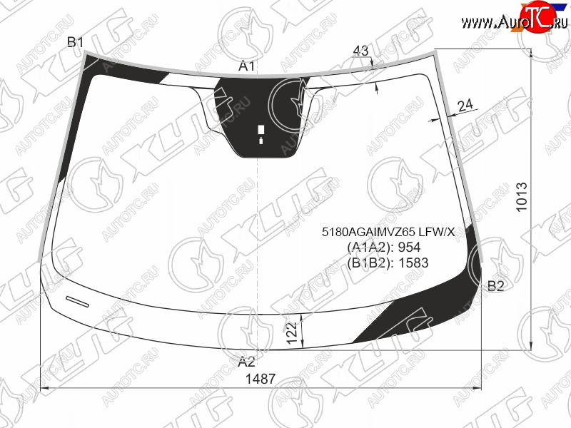 9 299 р. Стекло лобовое (Датчик дождя Молдинг) XYG  Mazda 6  GJ (2018-2025) 2-ой рестайлинг седан  с доставкой в г. Омск