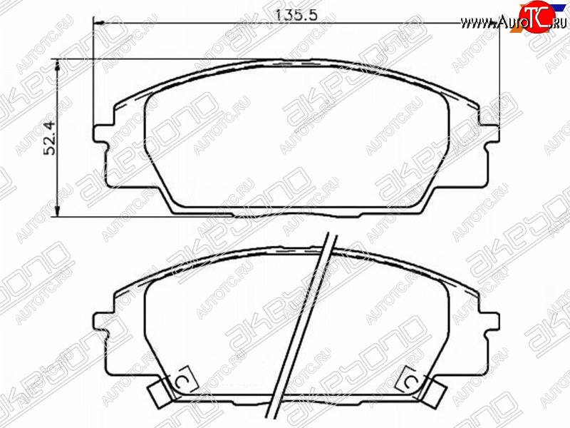 3 299 р. Колодки тормозные перед FL-FR SAT Honda Civic FN купе дорестайлинг (2005-2008)  с доставкой в г. Омск