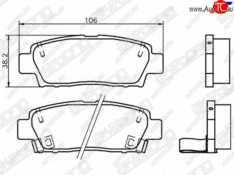 2 499 р. Колодки тормозные зад LH-RH SAT Toyota Cresta X100 дорестайлинг (1996-1998)  с доставкой в г. Омск