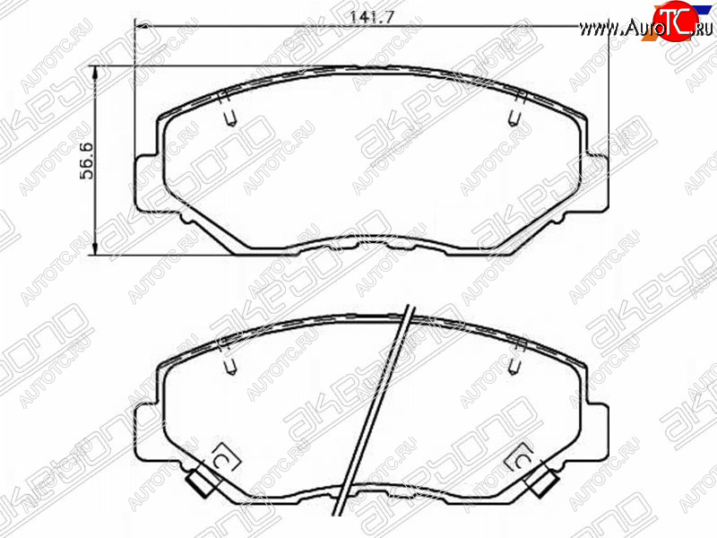 2 199 р. Колодки тормозные перед FL-FR SAT Honda Accord CL седан дорестайлинг (2002-2005)  с доставкой в г. Омск