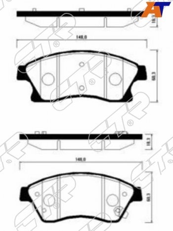 2 199 р. Копируемое: Колодки тормозные передние FL-FR SAT  Chevrolet Aveo (T250,  T300), Cruze (J300,  J308), Opel Astra (J,  J GTC) (диски 300 мм)  с доставкой в г. Омск. Увеличить фотографию 1