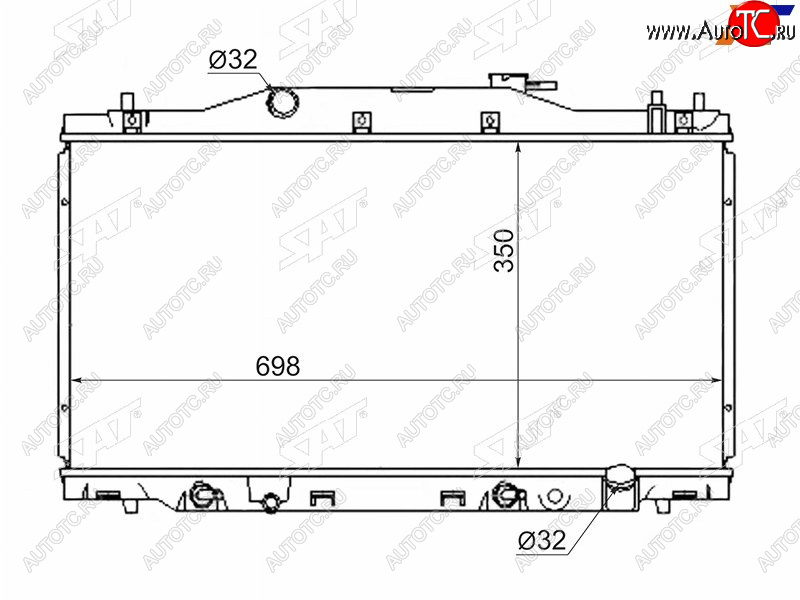 7 999 р. Радиатор SAT  Honda Integra  DB6,DB8,DB9 - Integra SJ  EK3  с доставкой в г. Омск