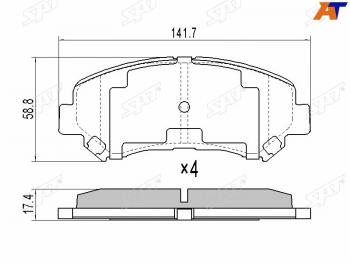 1 559 р. Колодки тормозные перед FR-FL SAT  Nissan Qashqai  1 - X-trail  2 T31  с доставкой в г. Омск. Увеличить фотографию 1