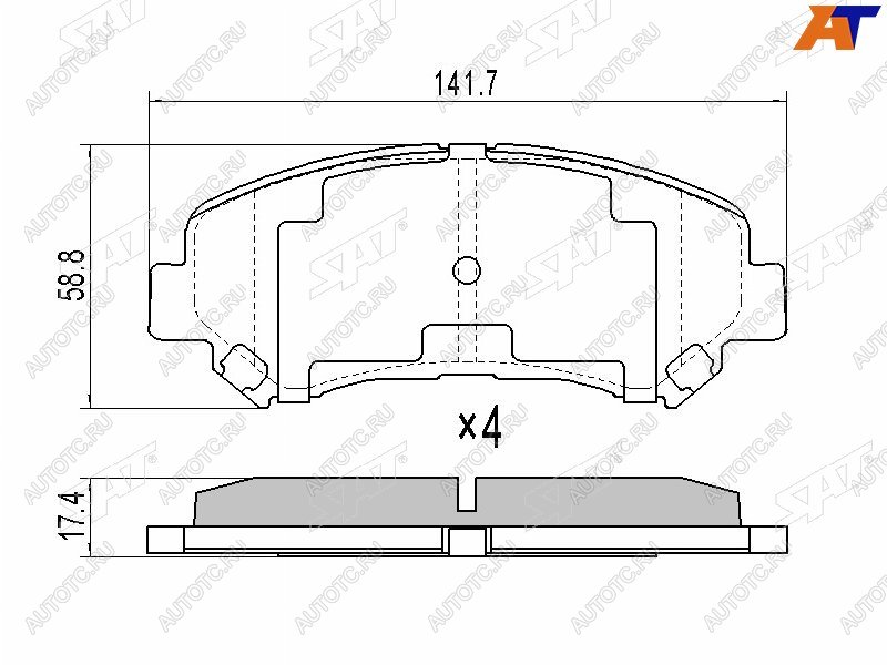 1 559 р. Колодки тормозные перед FR-FL SAT  Nissan Qashqai  1 - X-trail  2 T31  с доставкой в г. Омск