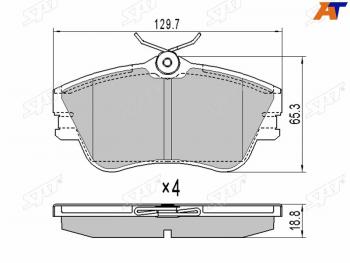 Колодки тормозные перед FL-FR SAT  Multivan  T5, Transporter  T4