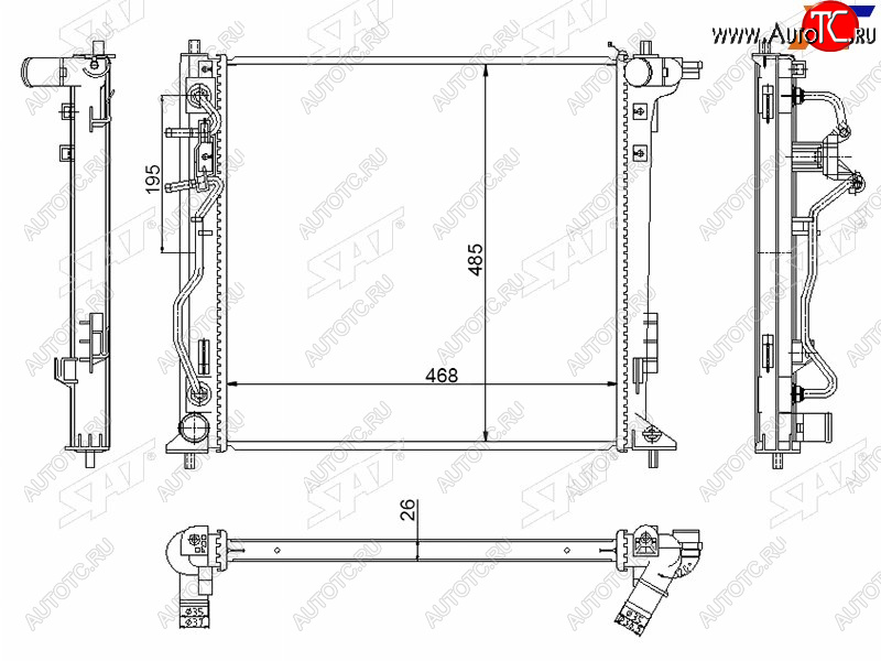 9 749 р. Радиатор охлаждающей жидкости SAT   Hyundai Tucson  TL (2015-2021), KIA Sportage  4 QL (2016-2022)  с доставкой в г. Омск