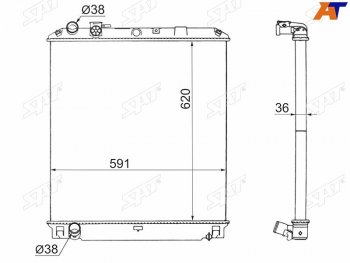 Радиатор охлаждающей жидкости SAT  Isuzu (Исузу) Elf (NPR75) (Эльф) ( NMR) (2006-2023),  Forward (Форвард) (1970-2015), Nissan (Нисан) Atlas (Атлас)  F23 (1992-2007)