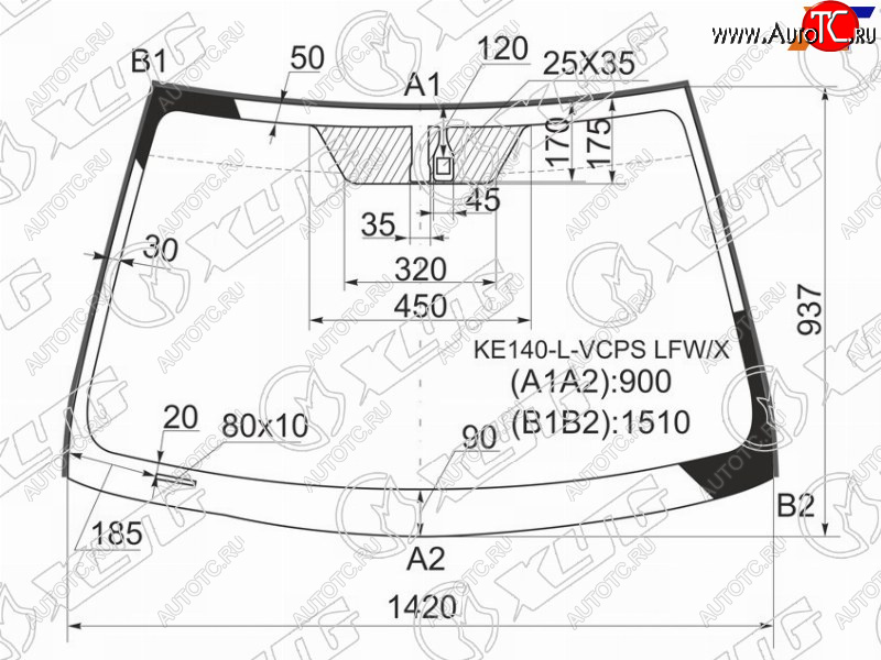 6 899 р. Стекло лобовое (Датчик дождя Молдинг) XYG  Toyota Corolla  E150 (2006-2013) седан дорестайлинг, седан рестайлинг  с доставкой в г. Омск