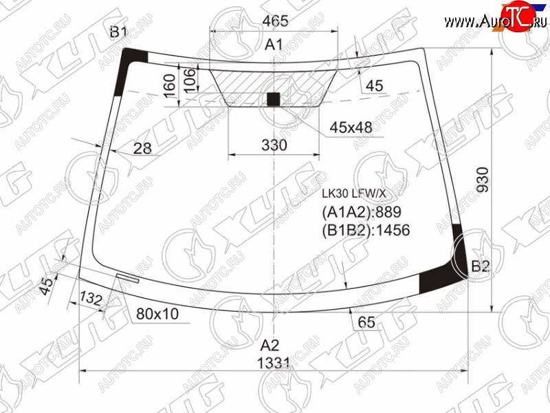 5 899 р. Стекло лобовое (4D SED) XYG  Toyota Belta/Yaris  XP90 - Yaris  XP90  с доставкой в г. Омск