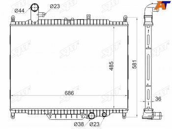 13 449 р. Радиатор охлаждающей жидкости SAT   Land Rover Discovery  4 L319 (2009-2016)  с доставкой в г. Омск. Увеличить фотографию 2