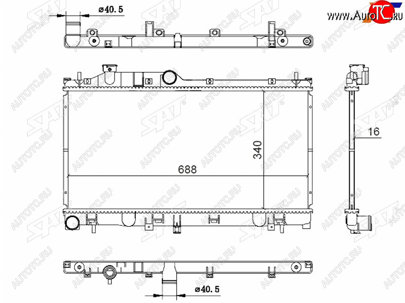 8 999 р. Радиатор SAT Subaru Forester SJ рестайлинг (2016-2019)  с доставкой в г. Омск