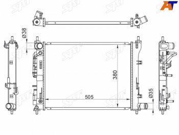 4 499 р. Радиатор охлаждающей жидкости SAT Hyundai Accent седан ТагАЗ (2001-2012)  с доставкой в г. Омск. Увеличить фотографию 1