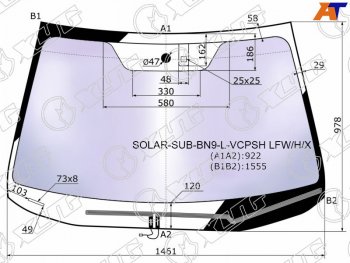 27 999 р. Стекло лобовое (Атермальное Обогрев щеток Датчик дождя) XYG Subaru Outback BS/B15 рестайлинг универсал (2017-2021)  с доставкой в г. Омск. Увеличить фотографию 2