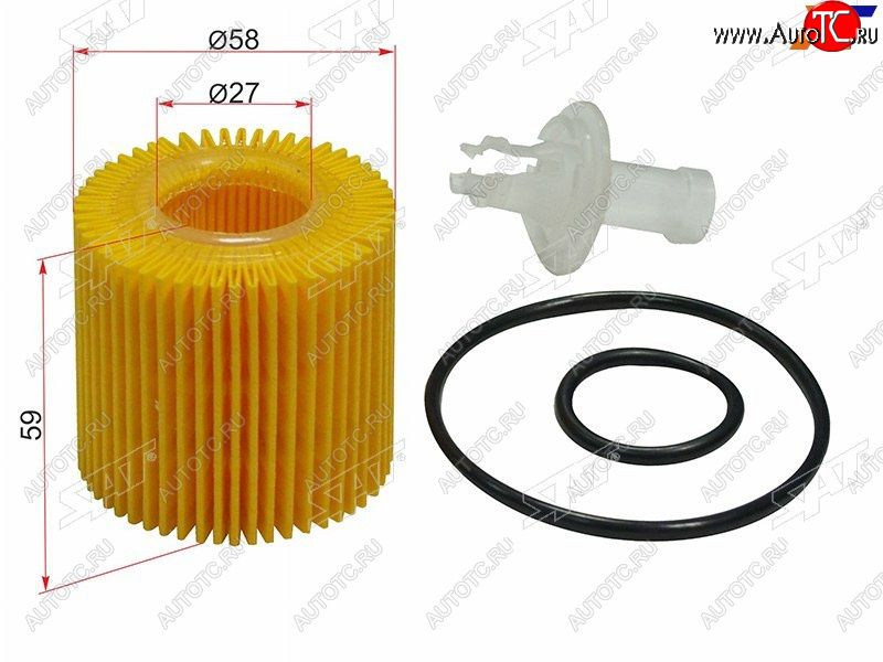 199 р. Фильтр масляный (картридж) SAT  Toyota Auris (E150,  E180), Avensis (T220 седан,  T250 универсал,  T250 седан), Corolla Axio ((E140) седан,  (E160) седан), Prius (XW10,  XW20)  с доставкой в г. Омск