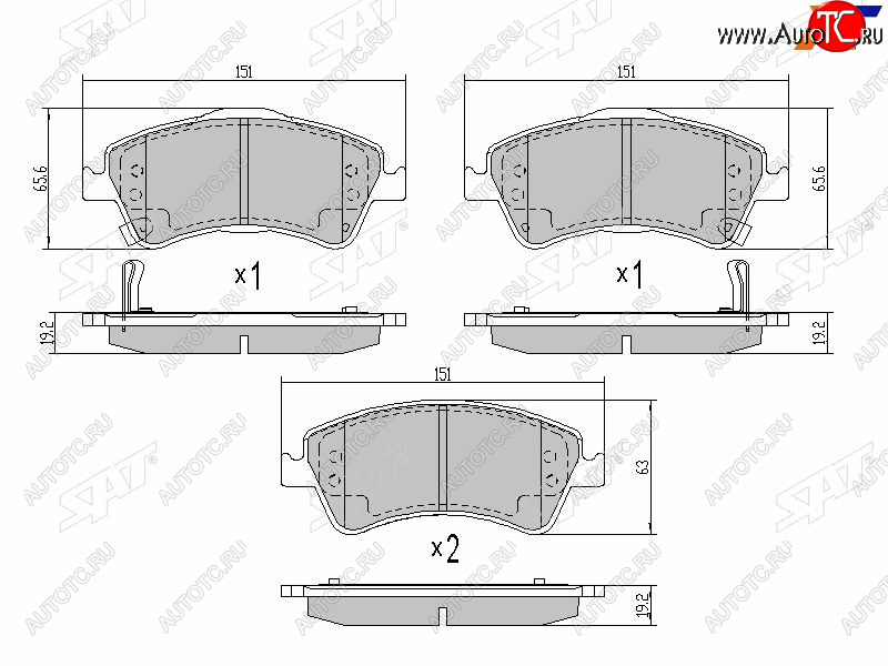 1 399 р. Колодки тормозные передние FR-FL SAT  Toyota Avensis ( T270 седан,  T270 универсал) (2008-2018) дорестайлинг, дорестайлинг, 1-ый рестайлинг, 1-ый рестайлинг, 2-ой рестайлинг, 2-ой рестайлинг  с доставкой в г. Омск