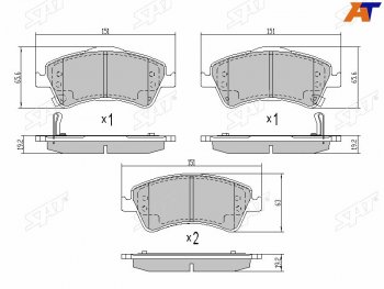 1 399 р. Колодки тормозные передние FR-FL SAT  Toyota Avensis ( T270 седан,  T270 универсал) (2008-2018) дорестайлинг, дорестайлинг, 1-ый рестайлинг, 1-ый рестайлинг, 2-ой рестайлинг, 2-ой рестайлинг  с доставкой в г. Омск. Увеличить фотографию 2