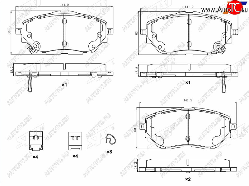 1 849 р. Колодки тормозные передние FR-FL SAT  Toyota C-HR  NGX10, ZGX10 (2016-2024) дорестайлинг, рестайлинг  с доставкой в г. Омск