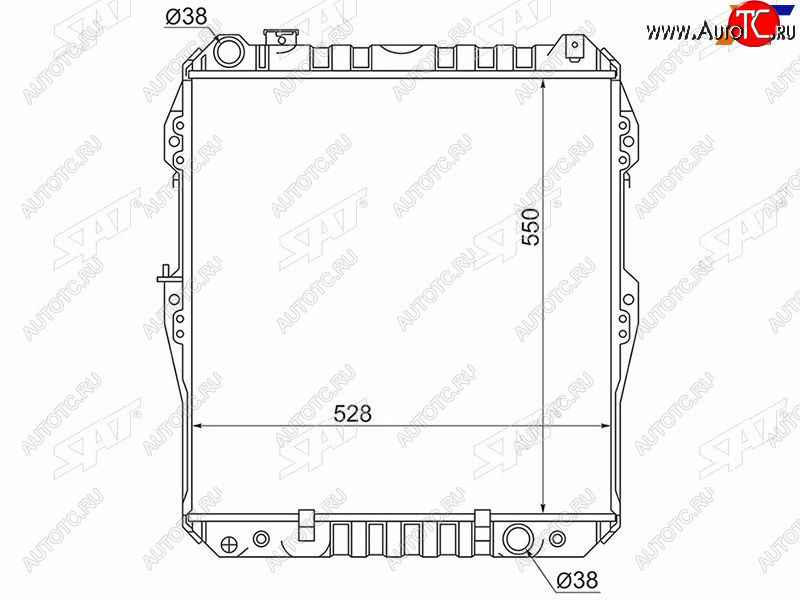 12 349 р. Радиатор охлаждающей жидкости SAT Toyota Hilux Surf N120,N130 5 дв. дорестайлинг (1989-1991)  с доставкой в г. Омск