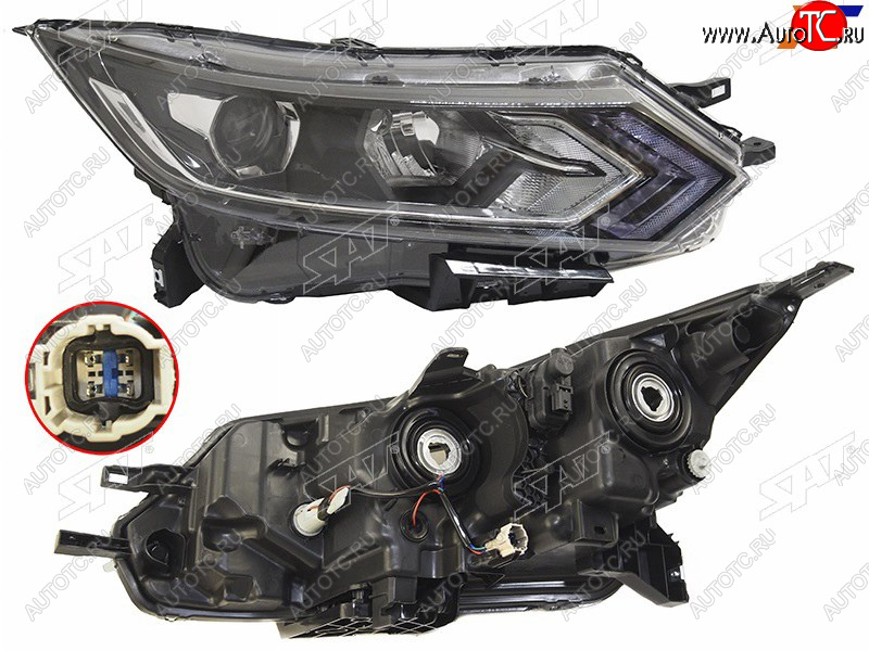 12 849 р. Фара правая ( галоген, LED) SAT  Nissan Qashqai  2 (2017-2022) J11 рестайлинг  с доставкой в г. Омск