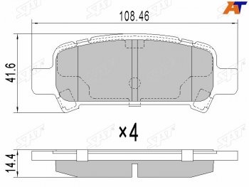 679 р. Колодки тормозные зад RH-LH SAT Subaru Forester SF рестайлинг (2000-2002)  с доставкой в г. Омск. Увеличить фотографию 1