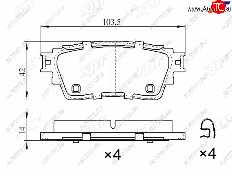 1 049 р. Колодки тормозные барабанные задние LH-RH SAT  Mitsubishi Eclipse Cross  GK - Outlander  GF  с доставкой в г. Омск