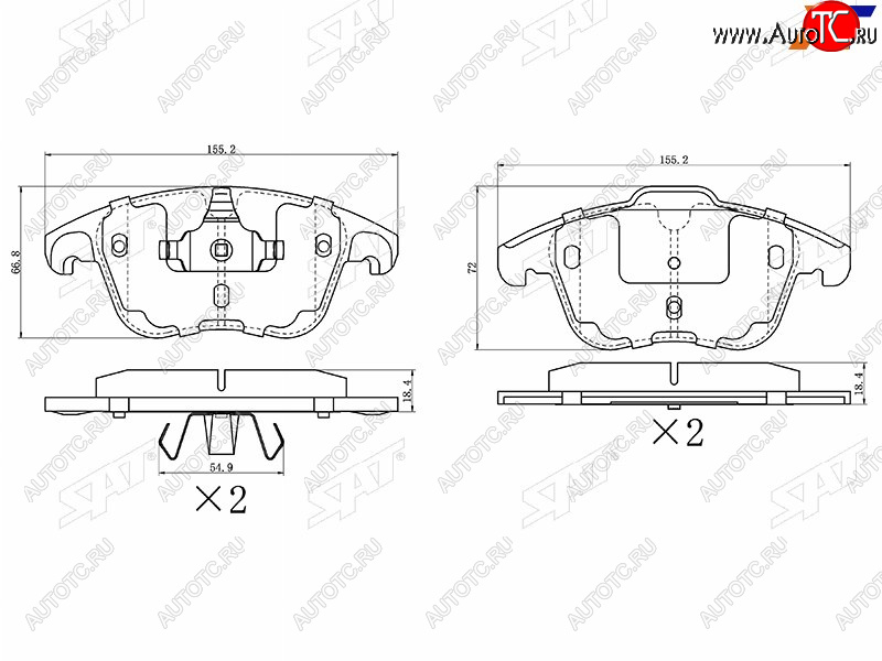 1 359 р. Колодки тормозные передние FL-FR SAT  CITROEN C4 picasso  UD (2006-2014), Opel Corsa  F (2019-2024), Peugeot 3008 (2013-2017)  с доставкой в г. Омск