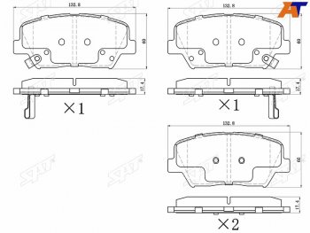 1 019 р. Колодки тормозные передние FR-FL SAT  Hyundai Santa Fe DM рестайлинг (2015-2019)  с доставкой в г. Омск. Увеличить фотографию 1