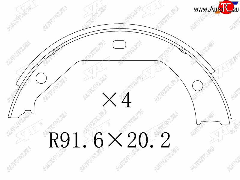 1 189 р. Колодки тормозные барабанные задние RH-LH SAT BMW 3 серия F30 седан дорестайлинг (2012-2015)  с доставкой в г. Омск