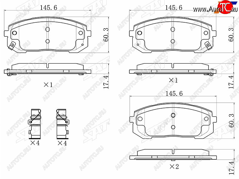 1 559 р. Колодки тормозные передние FR-FL SAT   Hyundai Sonata  DN8 (2019-2022), KIA K5  DL (2019-2022)  с доставкой в г. Омск