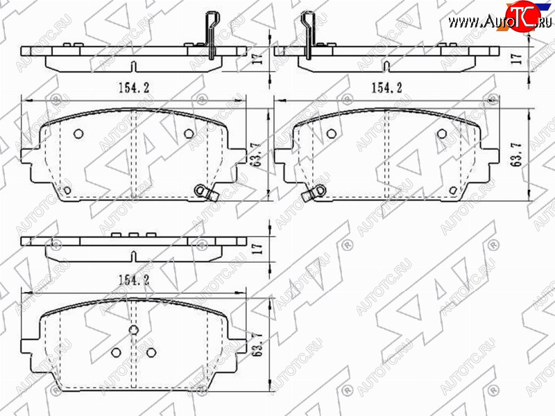 1 649 р. Колодки тормозные передние FR-FL SAT   Hyundai Santa Fe  TM (2018-2022), KIA Sorento  MQ4 (2020-2022)  с доставкой в г. Омск