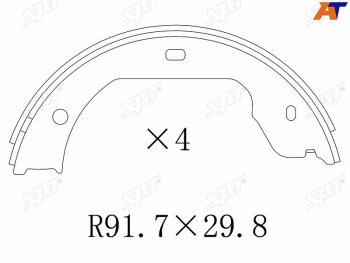 1 339 р. Колодки барабанные задние RH-LH SAT  BMW X5 ( E53,  E70,  F15,  G05) (1999-2022), Volkswagen Touareg  GP (2002-2010), Volkswagen Transporter  T5 (2003-2015)  с доставкой в г. Омск. Увеличить фотографию 1