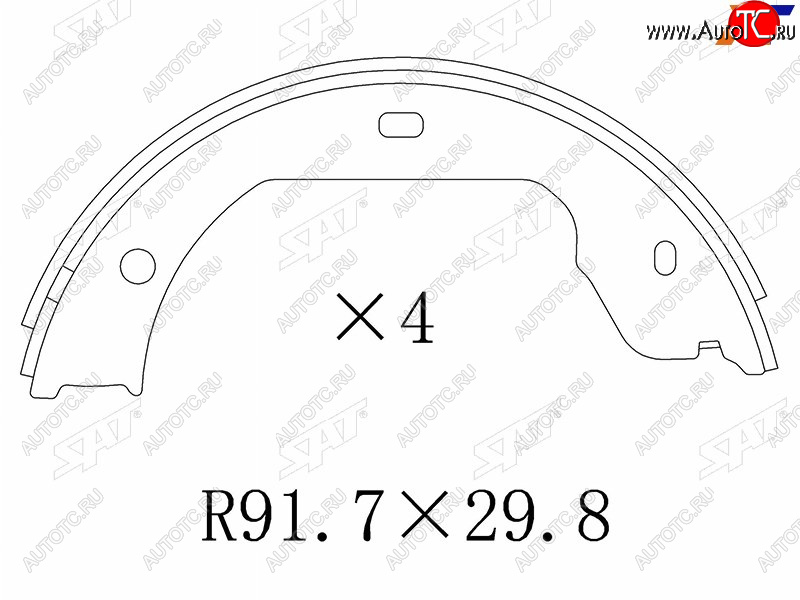 1 339 р. Колодки барабанные задние RH-LH SAT  BMW X5 ( E53,  E70,  F15,  G05) (1999-2022), Volkswagen Touareg  GP (2002-2010), Volkswagen Transporter  T5 (2003-2015)  с доставкой в г. Омск