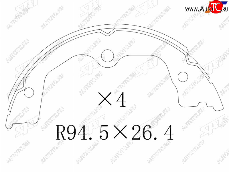 1 859 р. Колодки барабанные задние RH-LH SAT Honda Accord CU седан дорестайлинг (2008-2011)  с доставкой в г. Омск