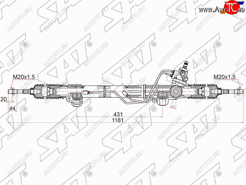 13 949 р. Рейка рулевая LHD SAT  Toyota Land Cruiser Prado  J120 (2002-2009)  с доставкой в г. Омск