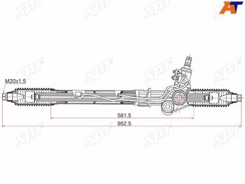 Рейка рулевая RHD SAT Toyota (Тойота) Land Cruiser Prado (Лэнд)  J90 (1996-2002) J90 3 дв. дорестайлинг, 5 дв. дорестайлинг, 3 дв. рестайлинг, 5 дв. рестайлинг