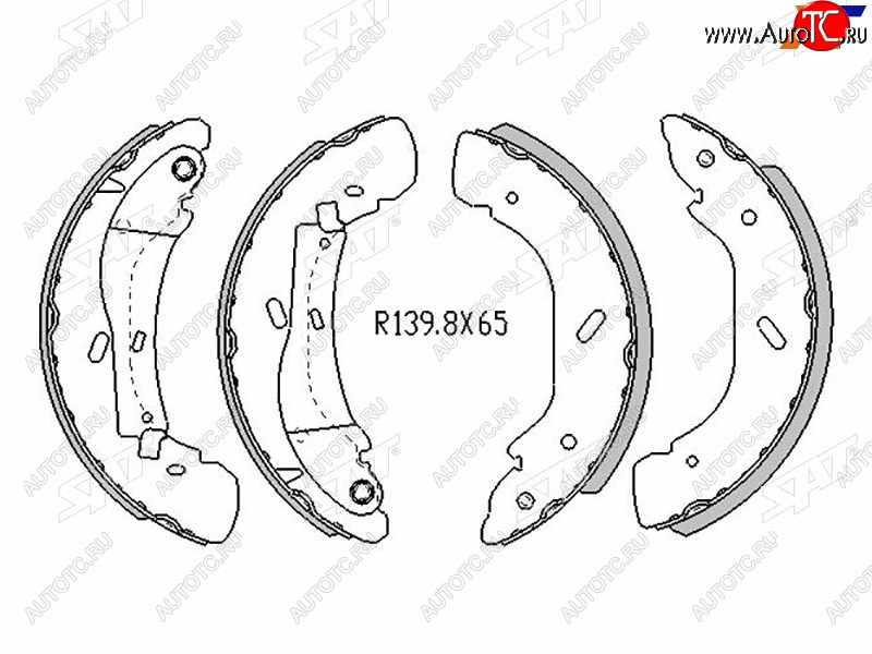 2 979 р. Колодки тормозные задние RH-LH SAT  Ford Transit (2000-2006) цельнометаллический фургон дорестайлинг (Диски 16)  с доставкой в г. Омск