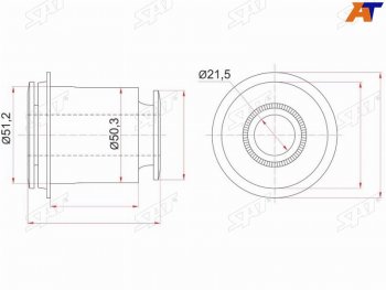 599 р. Сайлентблок переднего нижнего рычага FR SAT  Lexus GX460  J150 (2009-2022), Toyota 4Runner  N280 (2009-2024), Toyota Land Cruiser Prado  J150 (2009-2024)  с доставкой в г. Омск. Увеличить фотографию 1