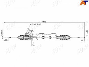 15 249 р. Рейка рулевая LHD SAT Nissan Almera седан N16 рестайлинг (2002-2006)  с доставкой в г. Омск. Увеличить фотографию 1